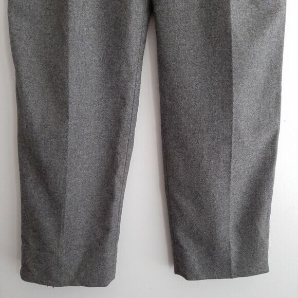 Diane von Furstenberg DVF / Ellis Leather Trim Waist High Rise Gray Trousers 4 - Picture 5 of 16